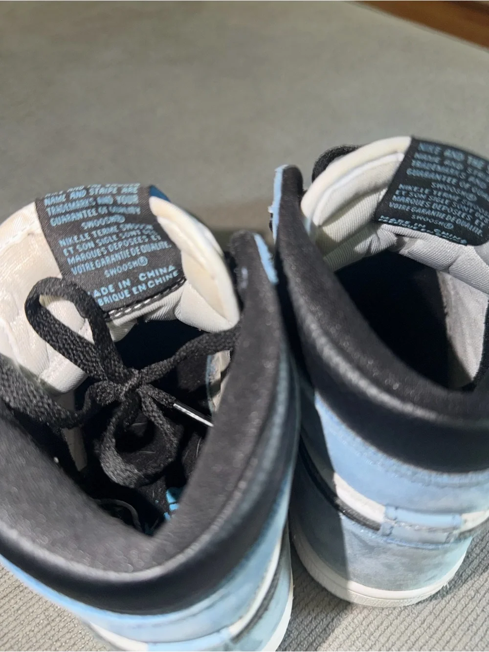 Nike Kids High-Top Sneakers in Light Blue, White and Black